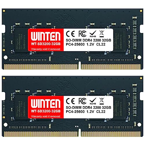 WINTEN m[gPCp  64GB(32GB 2) PC4-25600(DDR4 3200) i5Nۏ DDR4 SDRAM SO-DIMM Dual [ ݃[ WT-SD3200-D64GB 5688