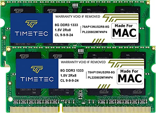 Timetec Hynix IC 16GB(2x8GB) MAC用 DDR3 1333 MHz PC3 204 Pin SODIMM Apple専用増設メモリ 16GB(8GB 2枚)