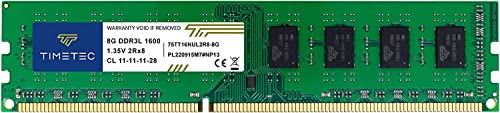 Timetec ^CebN fXNgbvPCp DDR3L 1600MHz 8GB PC3-12800/PC3L-12800 240 Pin 1.35V