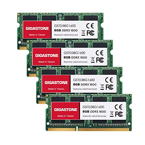  DDR3 Gigastone ΡPCѥ DDR3 8GBx4 (32GB) DDR3-1600MHz PC3-12800 CL11 1.35V SODIMM 204 Pin Unbuffered Non-ECC Memory Mo