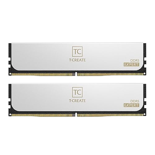 Team DDR5 6000Mhz PC5-44800 32GBx2枚 64GBkit T-CREATE EXPERT White デスクトップ用メモリ ハイスピ..