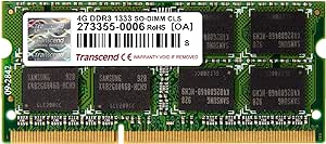 Transcend m[gPCp PC3-10600 DDR3 1333 4GB 1.5V 204pin SO-DIMM TS512MSK64V3N