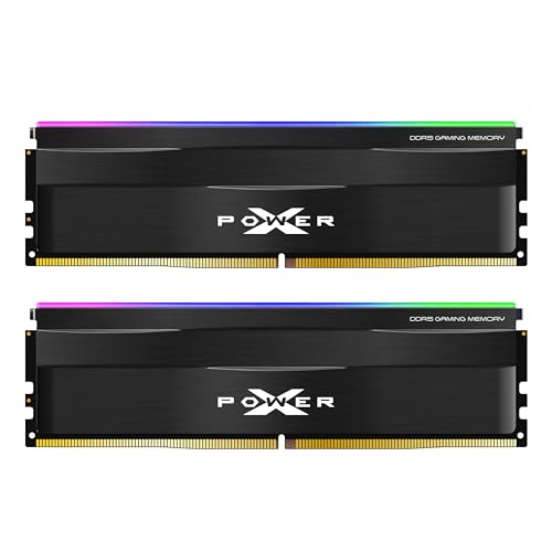 シリコンパワー DDR5 32GB (2x16GB) Zenith RGB 6000MHz (PC5-48000) 288-pin CL30 1.35V UDIMM デスクトップPC用メモリ DRAM SP032GXLWU60AFDF Black