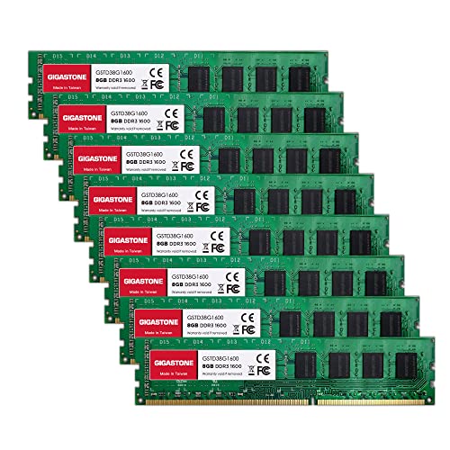  DDR3 Gigastone ǥȥåPCѥ DDR3 8GBx8 (64GB) DDR3-1600MHz PC3-12800 CL11 1.5V UDIMM 240 Pin Unbuffered Non-ECC Memory M