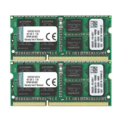 LOXg Kingston m[g PC DDR3-1600 (PC3-12800) 8GBx2 CL11 1.5V Non-ECC SO-DIMM 204pin KVR16S11K2/16