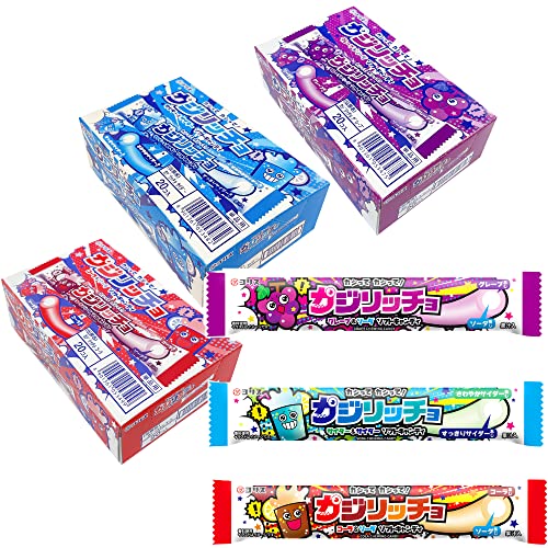 特殊:B0BTLH3S1Vコード:4580798044852ブランド:BAPOLE この商品について カジリッチョ3種類を各20本詰め合わせました。計60本入り。 フレーバーはグレープ ソーダ サイダー サイダー コーラ ソーダの3種類。 2層タイプのソフトキャンディです。 表示件数を増やす 発送サイズ: 高さ20.8、幅17.6、奥行き11.8発送重量:1010商品の説明カジリッチョ 4種80本のまとめ買い 定番3種(コーラ/グレープ/サイダー)に加えて、もう1種 カジリッチョ 4種20本 定番3種(コーラ/グレープ/サイダー)に加えて、もう1種 ガブリチュウ　5種100本 大満足の大容量セット 　グレープ / ラムネ / コーラ / メロンソーダ / 濃いガブリチュウ ももガブリチュウ　4種40本　コーラ / グレープ / ラムネ / メロンソーダガブリチュウ4種　 　サワーペーパー4種　 　ロングチュー4種　大満足の12種36袋セットオリオン ミニコーラ ミニサワー等のミニ缶仕様のラムネ菓子 7種35個入り　懐かしの駄菓子購入オプション購入オプション購入オプション購入オプションカートに入れるカートに入れるカスタマーレビュー5つ星のうち5.0 35つ星のうち5.0 25つ星のうち4.8 22—5つ星のうち3.8 85つ星のうち4.2 33価格—no data—no data—no data—no data 1,748 1,748 1,498 1,498袋数80袋20袋100袋40袋36袋35個カジリッチョ入り✓✓no datano datano datano dataガブリチュウ入りno datano data✓✓✓no dataサワーペーパー入りno datano datano datano data✓no dataロングチュー入りno datano datano datano data✓no dataミニシリーズ入りno datano datano datano datano data✓コーラ味✓✓✓✓✓✓グレープ味✓✓✓✓✓✓ラムネ味✓✓✓✓✓✓特別フレーバー入り✓✓✓no datano datano data