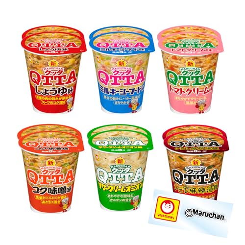 マルちゃん QTTA 6種アソート しょうゆ味、コク味噌味、シーフード味、サワークリームオニオン味、シビレ麻辣湯、トマトクリーム味 各2個 計12個