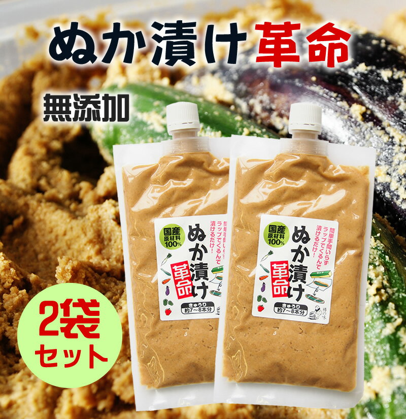 無添加 ぬか漬け 革命 2袋 セット 【送料無料】使い切り ぬか床 国産原料100％ 樽の味 糠漬け 贈り物 チューブ 腸活 菌活 発酵食品 漬物 漬け物 グルメ ご飯のお供 樽の味 人気 使い捨て 春野菜