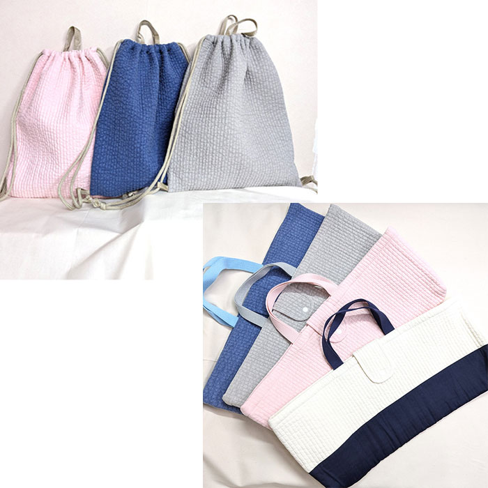 楽天te-tte ベビー 入園 手作りキット[セール中半額クーポン]《完成品》くすみカラーヌビキルト 【お得な入園入学セット】レッスンバッグ シューズバッグ 体操服袋 お弁当袋 給食袋 袋物 巾着袋 入園 準備 保育園 かわいい おしゃれ テッテ
