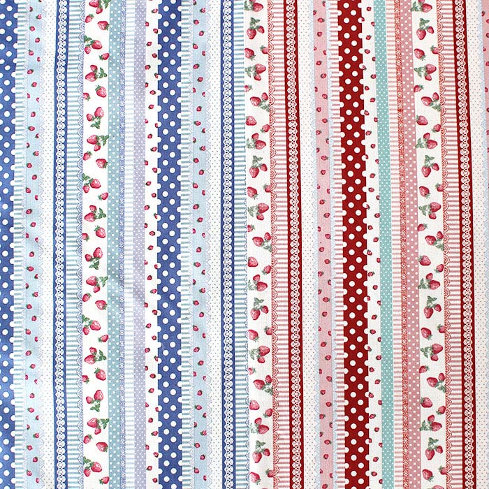 [カット済]いちごのストライプ2色【体操服袋/ナップサック】手作りキット 薄手生地+裏地 中厚手生地 簡単 サイズオーダー 布 生地 袋物 体操着入れ おきがえ袋 着替え袋 巾着大 作り方付き 初心者 手芸キット 手作り キット 入園 準備 保育園 テッテ te-tte-10005361 te-tte ベビー 入園 手作りキット サンプル画像3