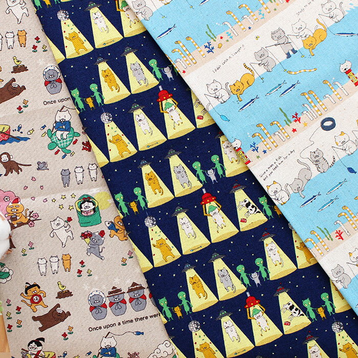 [カット済]おとぼけネコちゃん 3柄【ランチョンマット】手作りキット 中厚手生地+中厚手裏地 簡単 裁断済 生地 ランチクロス ランチマット 小学生 高学年 中学年 作り方付き 初心者 手芸キット 手作り キット 入園 準備 保育園 テッテ