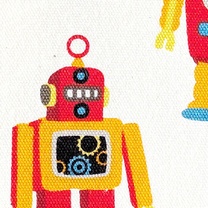 te-tte ベビー 入園 手作りキットの[カット済]ロボロボロボット◎底布付【選べる袋物 手作りキット 】中厚手生地 薄手生地+裏地 簡単 サイズオーダー 布 生地 コップ袋 給食袋 お弁当袋 巾着小 歯ブラシ入れ ふくろもの 作り方付き 初心者 手芸キット 手作り キット 入園 準備 保育園 テッテ｜アングル3