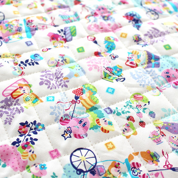 [カット済]《キルティング》星のカービィ◎底布付【体操服袋/ナップサック】材料セット/キャラ 中厚手生地 袋物 体操着入れ おきがえ袋 着替え袋 巾着大 初心者 製作キット 制作キット 手芸キット 手作り キット 入園 準備 テッテ