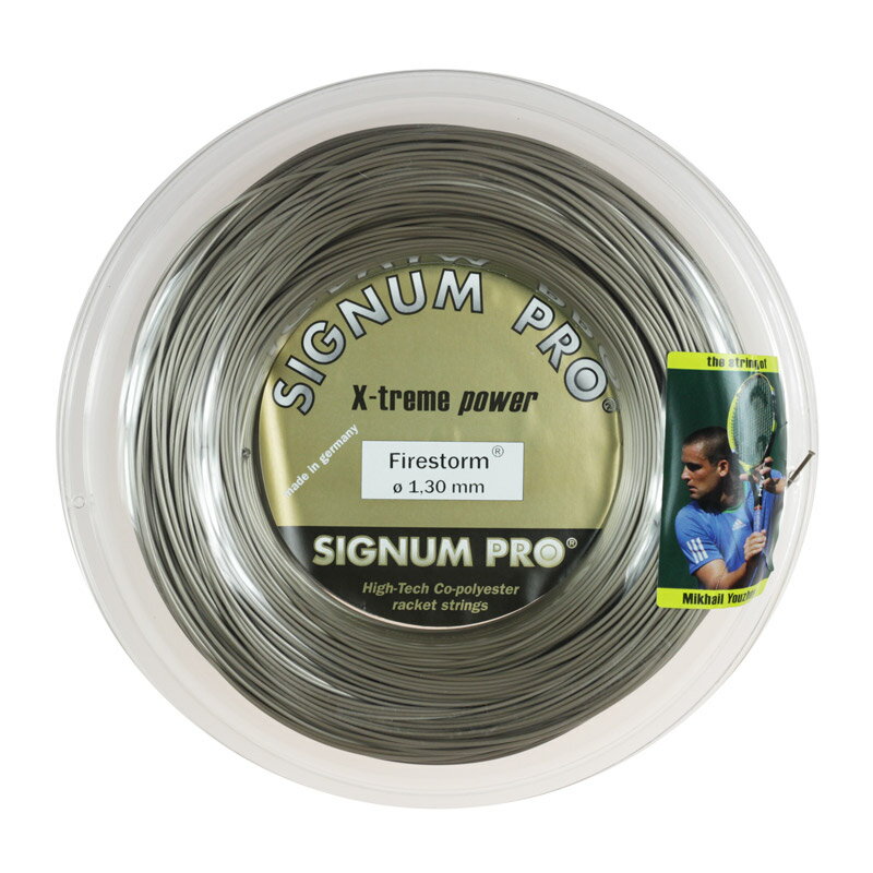 シグナムプロ ファイヤーストーム(120/125/130)　200Mロール　硬式テニス ポリエステル ガット (Signum Firestorm 200m roll strings)
