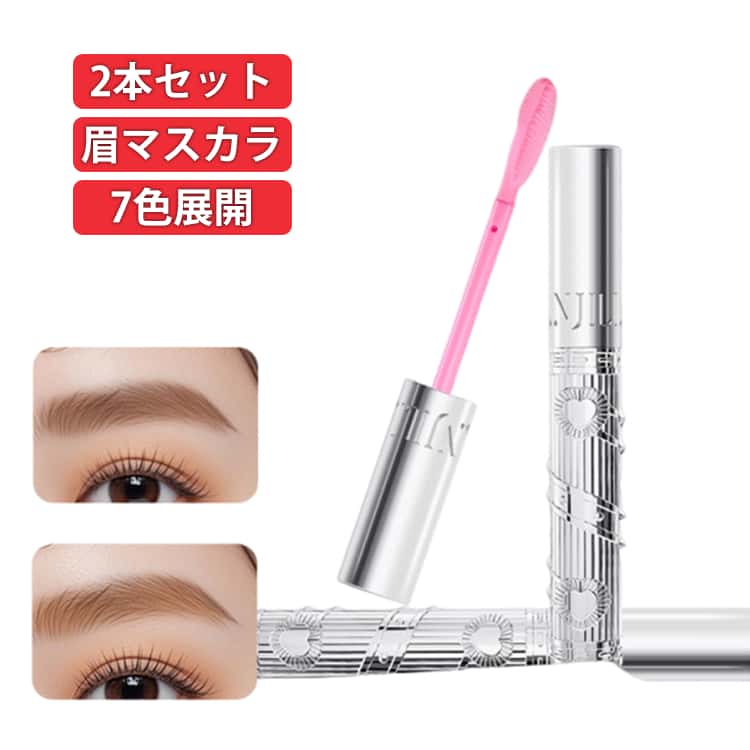 2本セット 眉マスカラ アイブロウマスカラ アイブロウ 眉毛マスカラ 防水 落ちにくい 塗りやすい 自然なまつ毛 高発色 長時間キープ にじみにくい 速乾 眉カラー ナチュラル仕上げ ふんわり眉 立体眉 野生眉 眉スタイリング アイブロウ