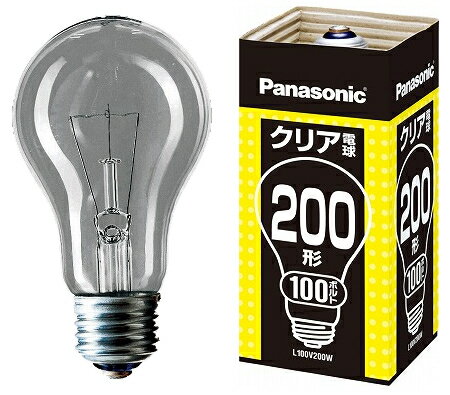 L100V200W パナソニック 200ワット形　75ミリ径　クリア電球＜一般形＞ 　[E26][クリア][100V]