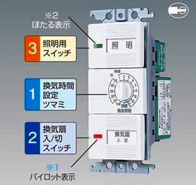 WTC53916W パナソニック コスモシリーズワイド21配線器具・電材　浴室換気スイッチセット　（ホワイト）