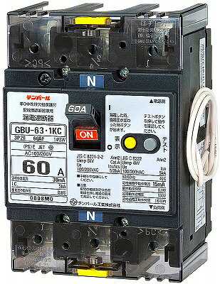 [即日出荷] U6301KC6030V テンパール 漏電遮断器 単3中性線欠相保護付 60AF/3P2E/100/200V/60A/30mA/0.1秒(高速形)