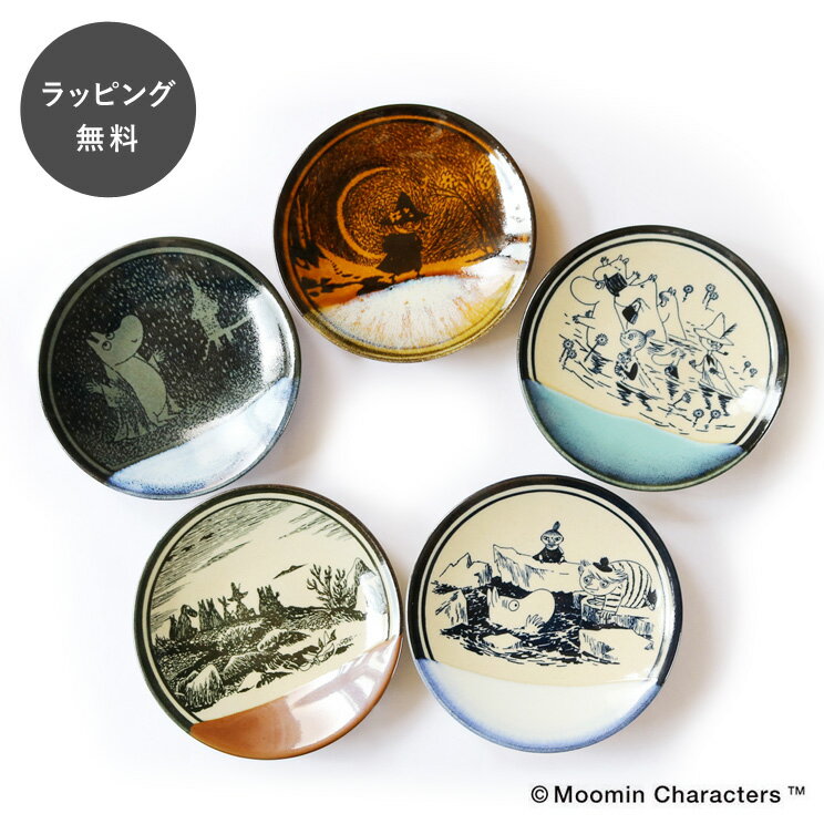 アマブロ 【あす楽】【12時までのご注文で当日出荷】ムーミン MOOMIN × amabro アマブロ MASHIKO POTTERY GLAZE BOX SET 益子焼 小皿 5枚セット