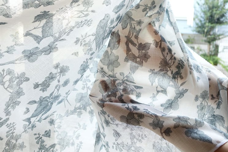 【最短6営業日で出荷】ボイルレースカーテン「Mireille ミレイユ ネイビー」 幅～300cm×丈～200cm 3