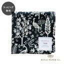 日本製 【12時までのご注文で当日出荷】ライフルペーパー ハンカチ メナジェリーシルエット ブラック Rifle Paper Co. 大判 日本製 ランチクロス バンダナ