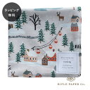 【12時までのご注文で当日出荷】ライフルペーパー ハンカチ ホリデービレッジ クリーム Rifle Paper Co. 大判 日本製 ランチクロス バンダナ
