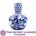 【送料無料】THE-SECRET-GARDEN シノワズリ Blue & White 花器 ベース 花瓶 青白陶器蓋付壷 飾り壺 ブルーアンドホワイト【ジンジャージャー ポット 囍 双喜紋 ダブルハピネス アンティーク 雑貨 ブルーセラミック 景徳鎮 青梅花 置物 オリエンタル】ザシークレットガーデン