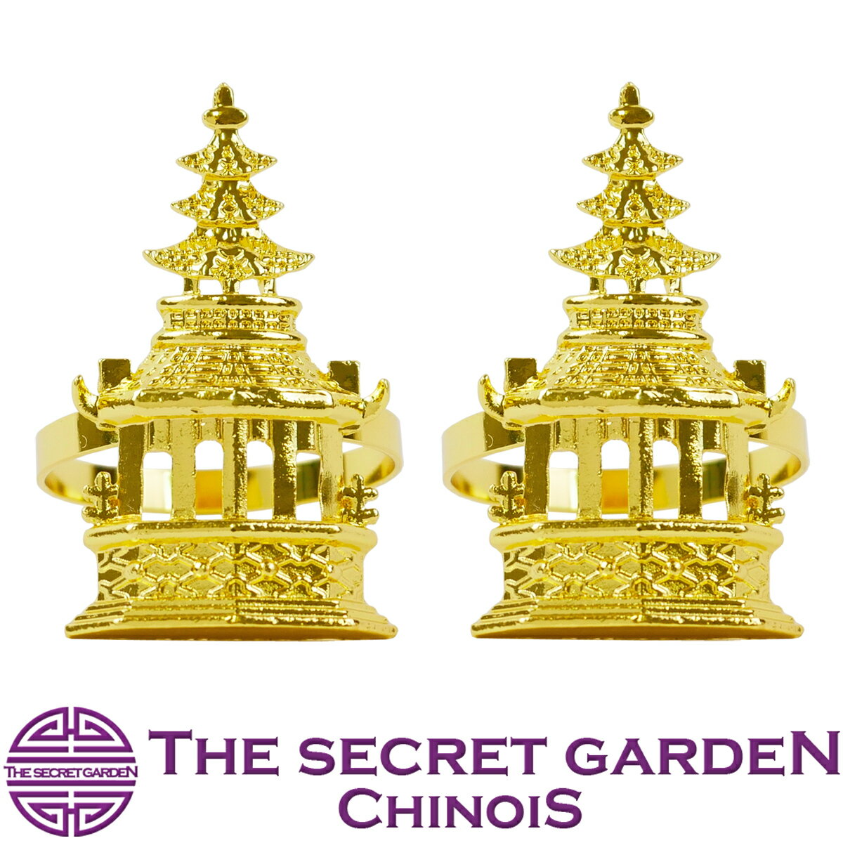 THE-SECRET-GARDEN お得な2個セット シノワズリ ナプキンリング 紫禁城 テーブルコーデ パゴダ【Blue &..
