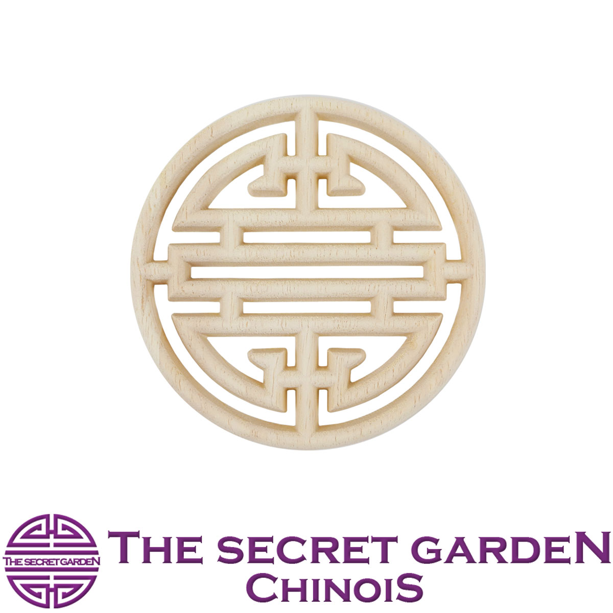 【メール便送料無料】THE-SECRET-GARDEN シノワズリ レリーフ 吉祥紋 コースター 木製 壁飾り 小 DIY【オーナメント トレー アンティーク風 モダン おしゃれ かわいい インテリア テーブルコーディネート オリエンタル アジアン WOODウォールアート】 シークレットガーデン
