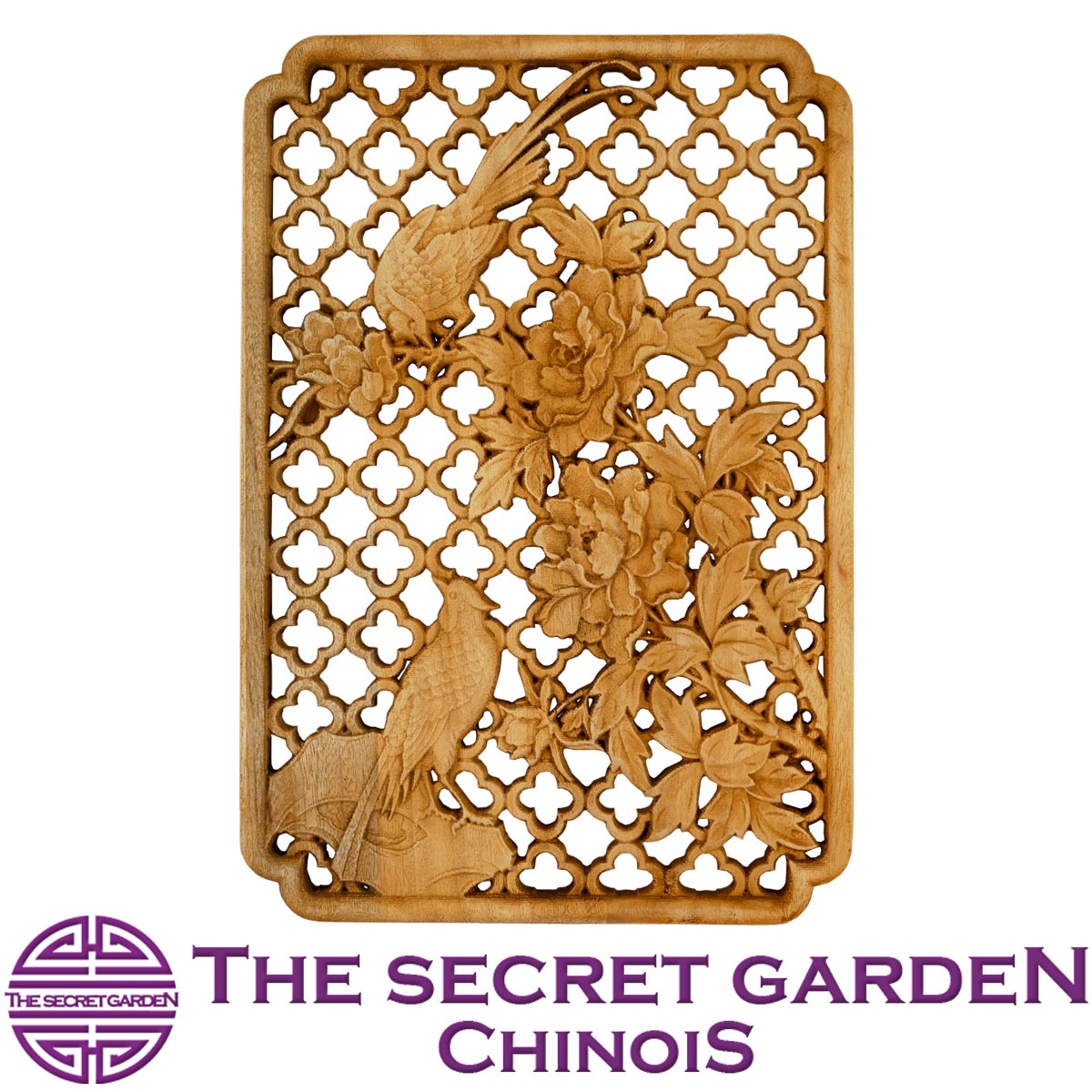 【メール便送料無料】THE-SECRET-GARDEN シノワズリ レリーフ 木製 壁飾り オーナメント 花鳥柄 WOODウォールアート 大 DIY【吉祥紋 コースター トレー アンティーク風 雑貨 モダン インテリア…