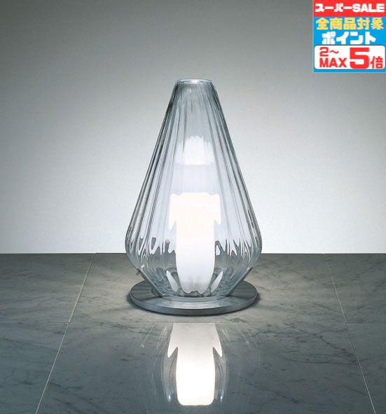【ワンダフルデーポイント3倍】テーブルスタンド 洋室・リビング・ダイニング ※電球別売 透明 イタリア製 シルバー メタリック 乳白消ガラス・透明ガラス コード・中間スイッチ付 ハンドメイド