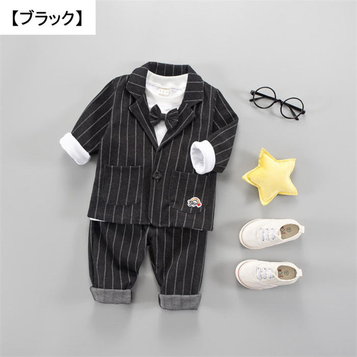 【送料無料】 3点セット 子供スーツ 子供服 フォーマル スーツ 男の子 上下セット ジャケット ワイシャツ パンツ ベスト ネクタイ 長袖 人気 子供スーツ 男の子スーツ ネイビー ブラック グレー 子供 キッズ 入園式 入学式 卒業式 七五三 初節句 お宮参り80cm-110cm