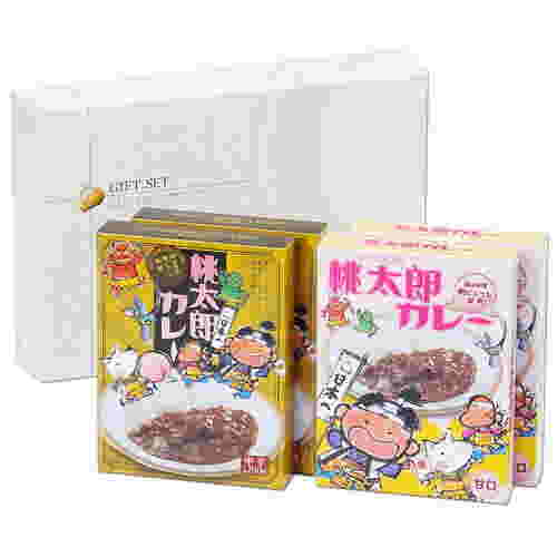 快適生活を応援するトレンドイットの全国ご当地カレー 岡山 桃太郎カレー 甘口&中辛セット 4食 (甘口180g×2、中辛200g×2) 岡山県産の白桃を使ったカレー｜アングル2