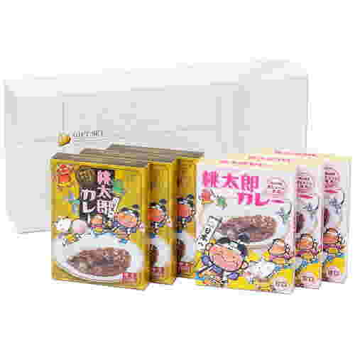全国ご当地カレー 岡山 桃太郎カレー 甘口&中辛セット 6食 (甘口180g×3、中辛200g×...