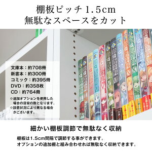 本棚奥行17cm薄型天井つっぱり本棚「愛書家」本体
