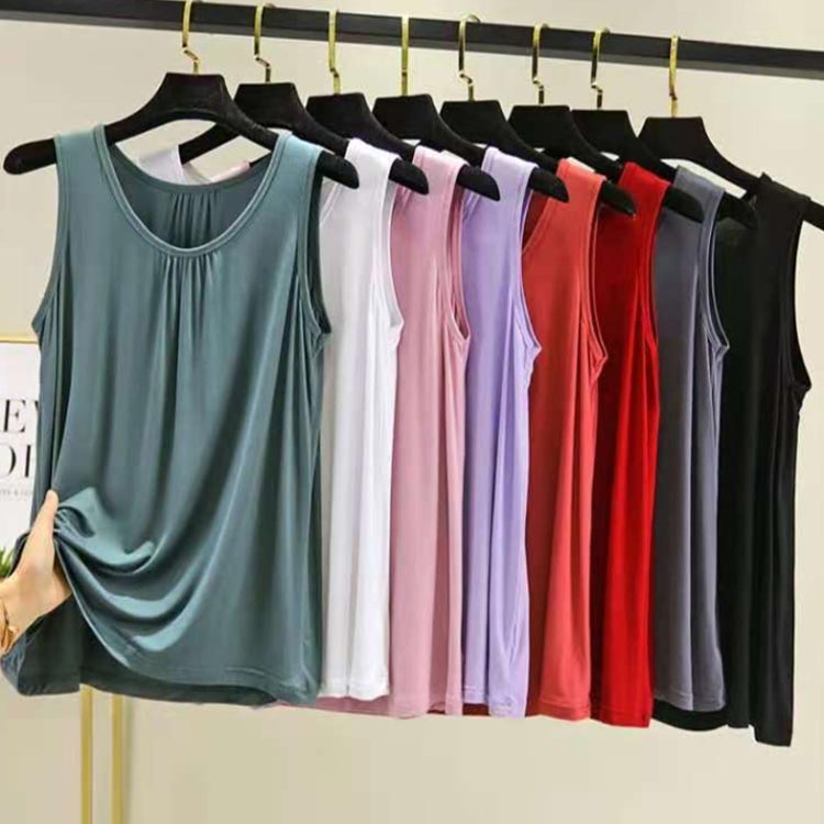 ひんやり インナー 夏 無地 tシャツ ロング丈タンクトップ ゆる 涼しい 袖なし 大きいサイズ レディース 丸首 おしゃれ ノースリーブ ゆったり 薄手 シンプル トップス ストレッチ インナー スポーツ 部屋着 ルームウェア モダール 春夏 タンクトップ