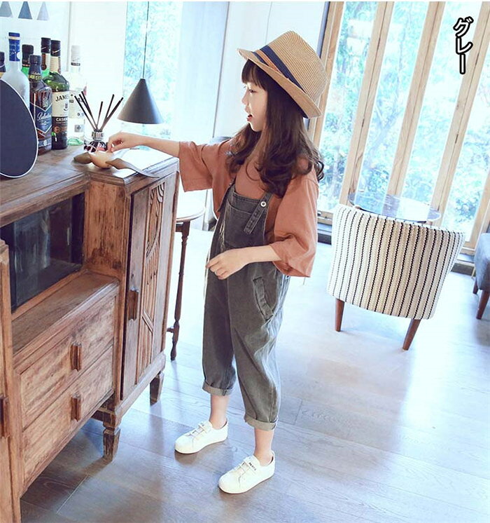【即納】サロペット 子供服 オーバーオール キッズ サロペット 親子 学生 韓国 子...