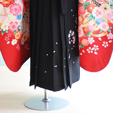 【レンタル】卒園式 袴 レンタル 女の子【7-10-ha_b5】【赤/花・鞠|黒/刺繍・桜】【6〜7歳】七五三 袴 レンタル 女の子/女児袴/激安/格安