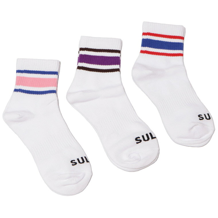 SULLO スージョ 1825401013 3色1セットSHORTSOX ショートソックス 3足セット ショート丈 ソックス 靴下【セレスポ】
