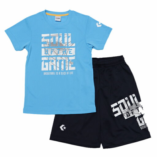 CONVERSE(コンバース) CB431353+CB431853 ジュニア バスケット Tシャツ パンツ 上下セット 【セレスポ】 CONVERSE(コンバース) CB431353+CB431853 ジュニア バスケット Tシャツ パンツ 上下セット 【セレスポ】