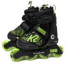 K2 インラインスケート ジュニア RAIDER BLACK/LIME スケート 陸上トレーニング サイズ調整付き 【セレスポ】