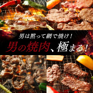 【送料無料】お肉 詰め合わせ 男だらけの焼肉セット　北海道のお肉屋さんあおやまがお届けする、焼肉に欠かせないお肉のセット！特製ラム肉ジンギスカン、味付き牛カルビ、味付き牛サガリ（ハラミ）、味付き牛タンで大勢での焼肉をお楽しみ下さい♪【肉のあおやま】