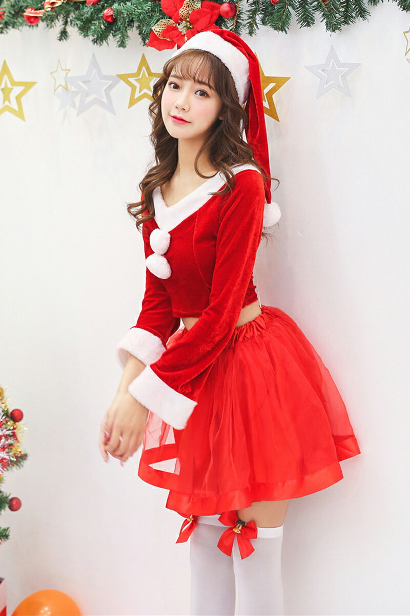 サンタ コスプレ サンタクロース サンタ 衣装 長袖 パニエ付き 帽子 ミニスカート セクシー サンタ コスチューム サンタドレス こすぷれ 被り物 レディース 大人用 女性 クリスマス ハロウィン仮装 コスプレ衣装 可愛いサンタ ワンピース エロい クリスマスツリー トナカイ