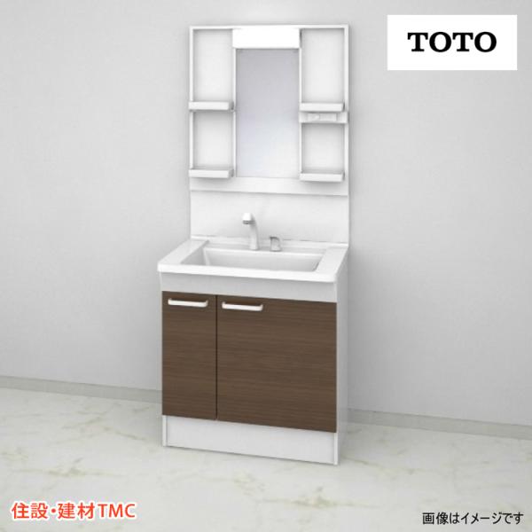 TOTO 洗面化粧台 Vシリーズ W750 一面鏡 H1900 片引き出し 扉カラー選択 エコミラー なし 寒冷地 LDPB075BJGES2(B/C/E/F)-LMPB075A1GDG1G 送料無料