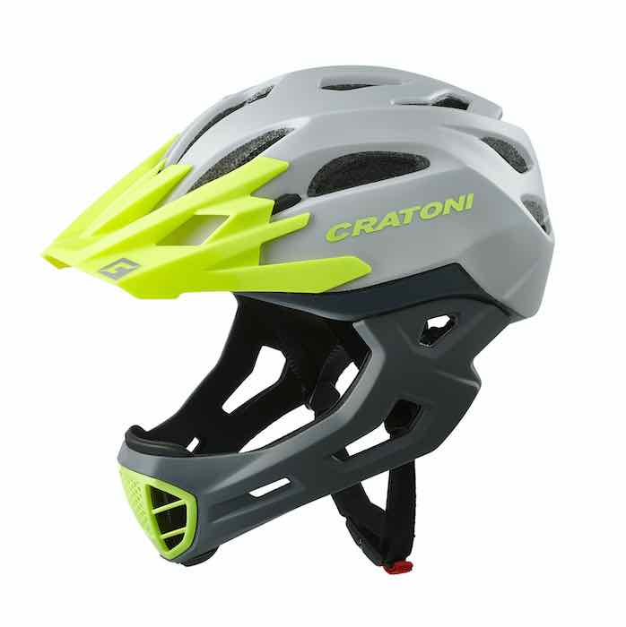 【最速発送】キッズヘルメット　クラトーニ CRATONI Cマニアック　グレイxライムマット