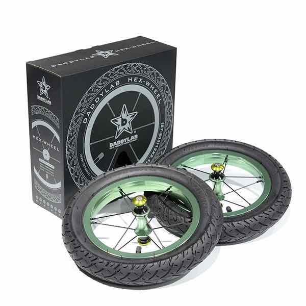 DADDY LAB ダディラボ HEX-WHEEL+タイヤセット グリーン 【ストライダー】【ホイール】【カスタムパーツ】