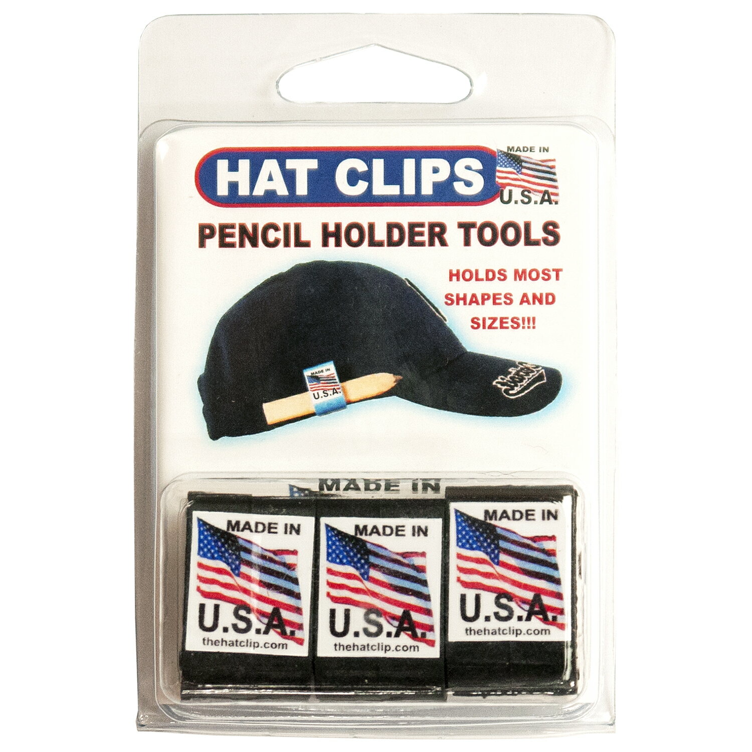 Gotta have Products HatClip ハットクリップ 3パック ブラック/ホワイト/レッド/オレンジ/ブルー 帽子..