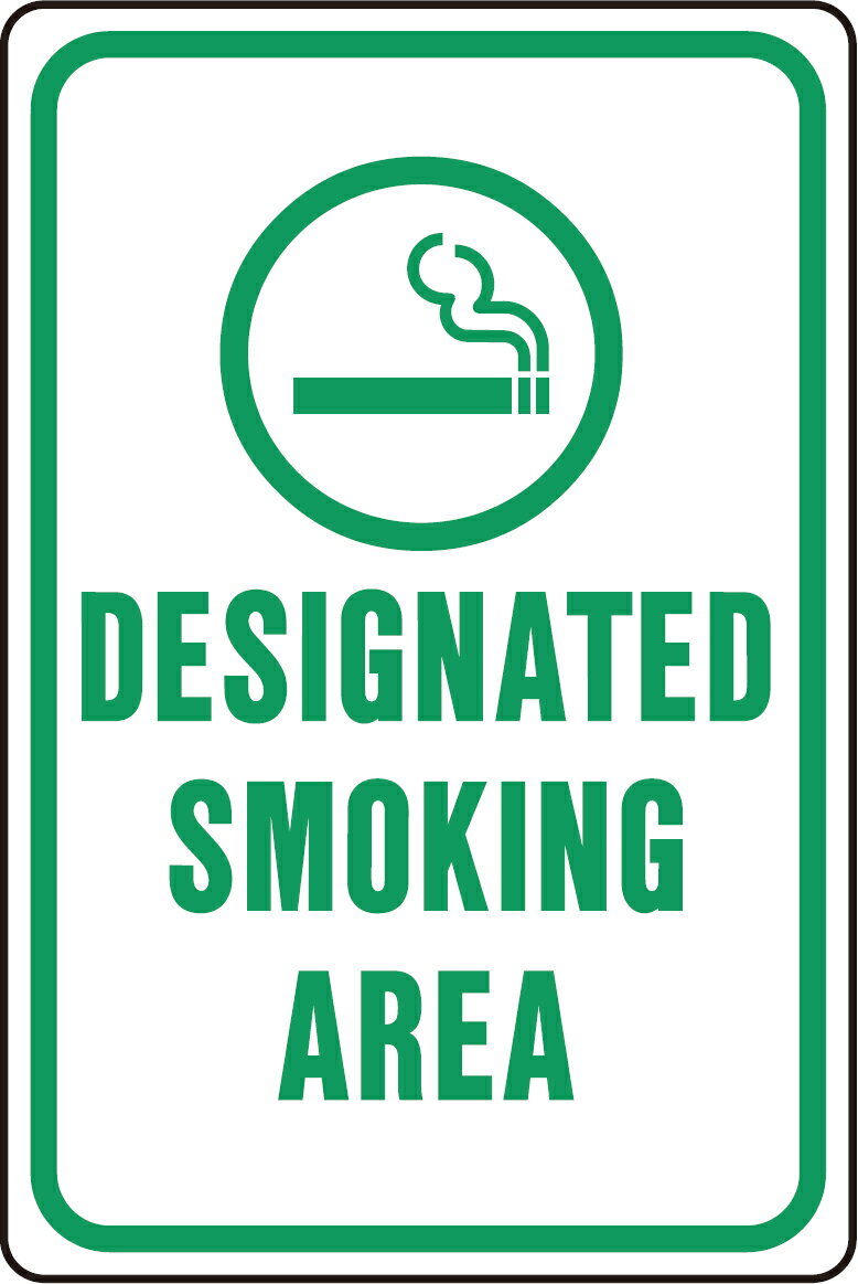 HY-KO 12x18 HeavyDutyアルミサインプレート【SMOKING AREA】 HY-HW-206