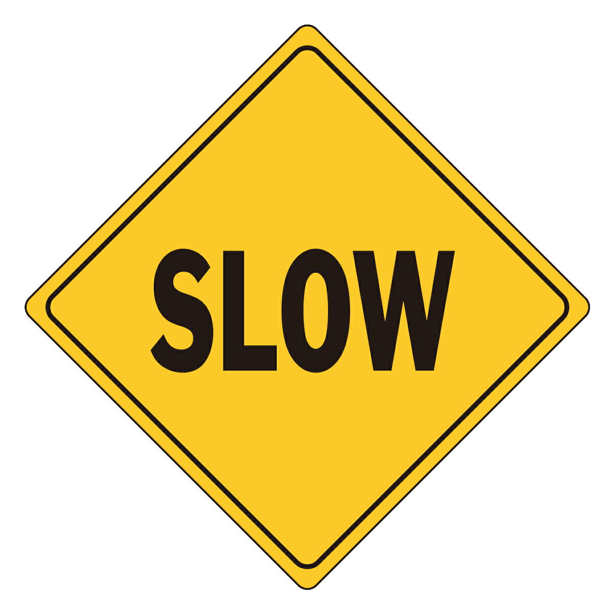 HY-KO 16x16 HeavyDutyアルミサインプレート【SLOW SIGN】 HY-HW-62