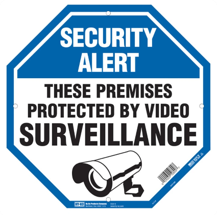 HY-KO 12x12プラスチックサイン【SECURITY SURVEIL】 HY-OCT-100